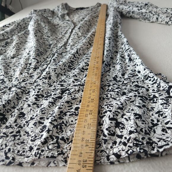 Proenza Schouler Graphic Scribble Print Cotton Shift Dress Button Cuffs Size 6 - Picture 7 of 11